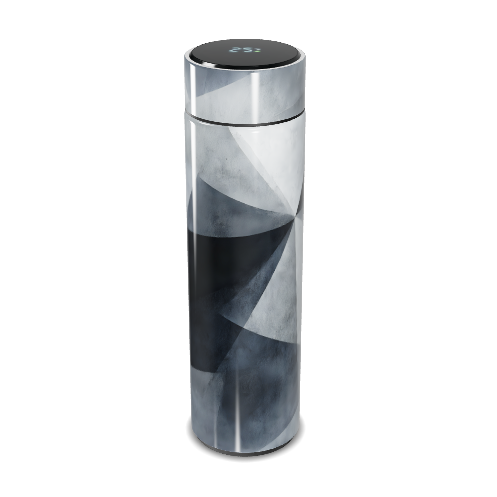 GARRAFA TÉRMICA TOUCH   DESIGN GEOMÉTRICO CINZA